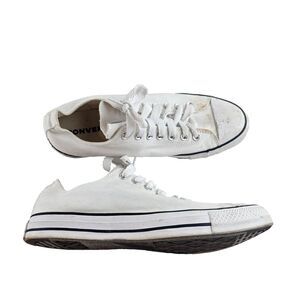 Converse Chuck Taylor All Star Low Top Shoes White Canvas Sneakers Mens 9.5